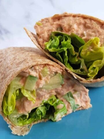 Healthy spicy tuna wrap.