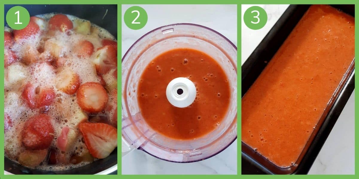 How to make strawberry and rhubarb sorbet.