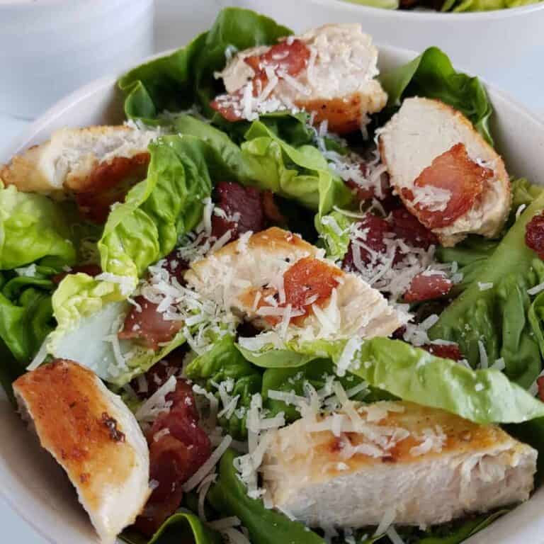 Healthy Keto Caesar Salad with Bacon Hint of Healthy