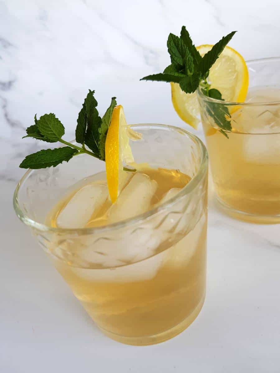 Lemon and ginger iced tea.