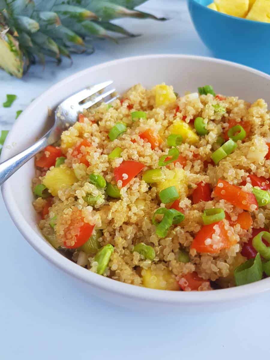 One pan quinoa and pineapple.