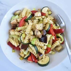 Pasta salad with roasted veg.