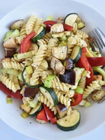 Pasta salad with roasted veg.