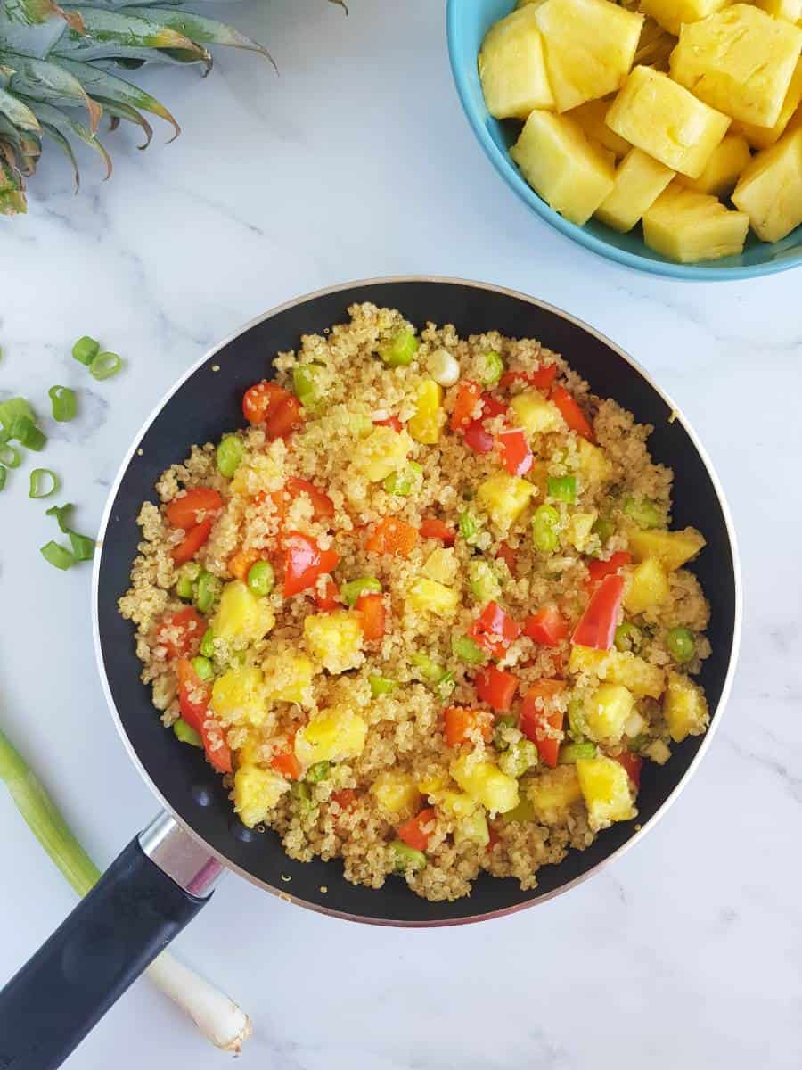 Quinoa and pineapple skillet.