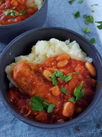 Sausage and bean stew.