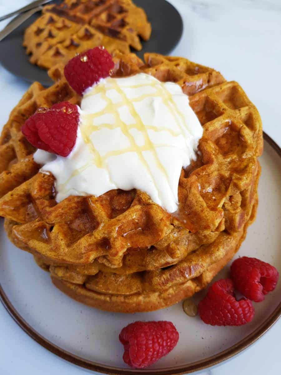 Whole wheat butternut squash waffles.