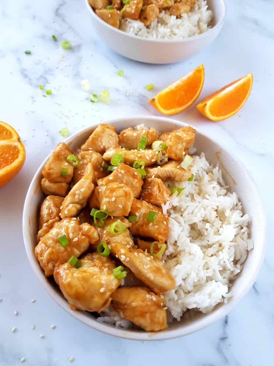 Air fryer orange chicken.