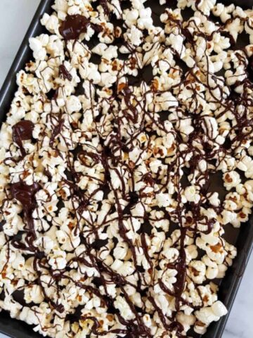 Chocolate coated popcorn.