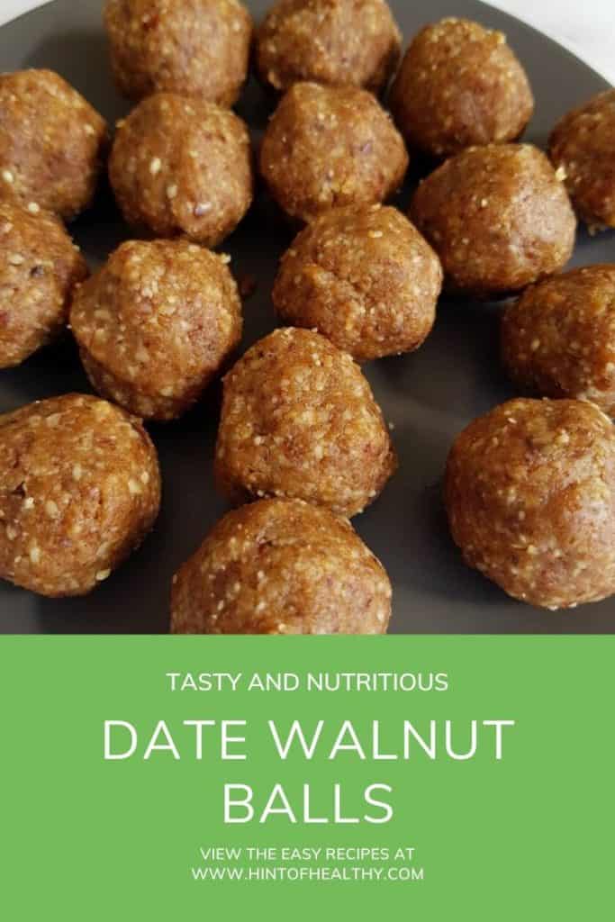 Date Walnut Balls {High Protein & Healthy} Hint of Healthy