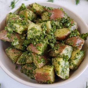 French potato salad with parsley and dill.