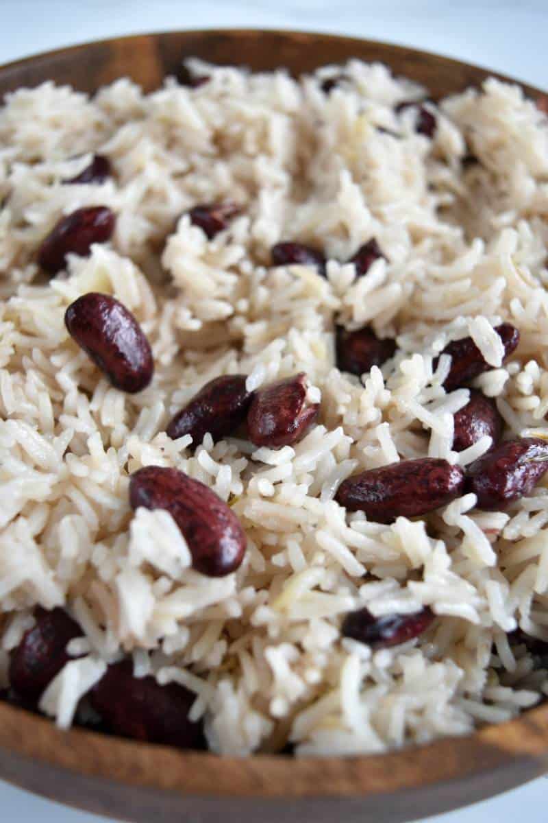 Jamaican red beans and coconut rice.