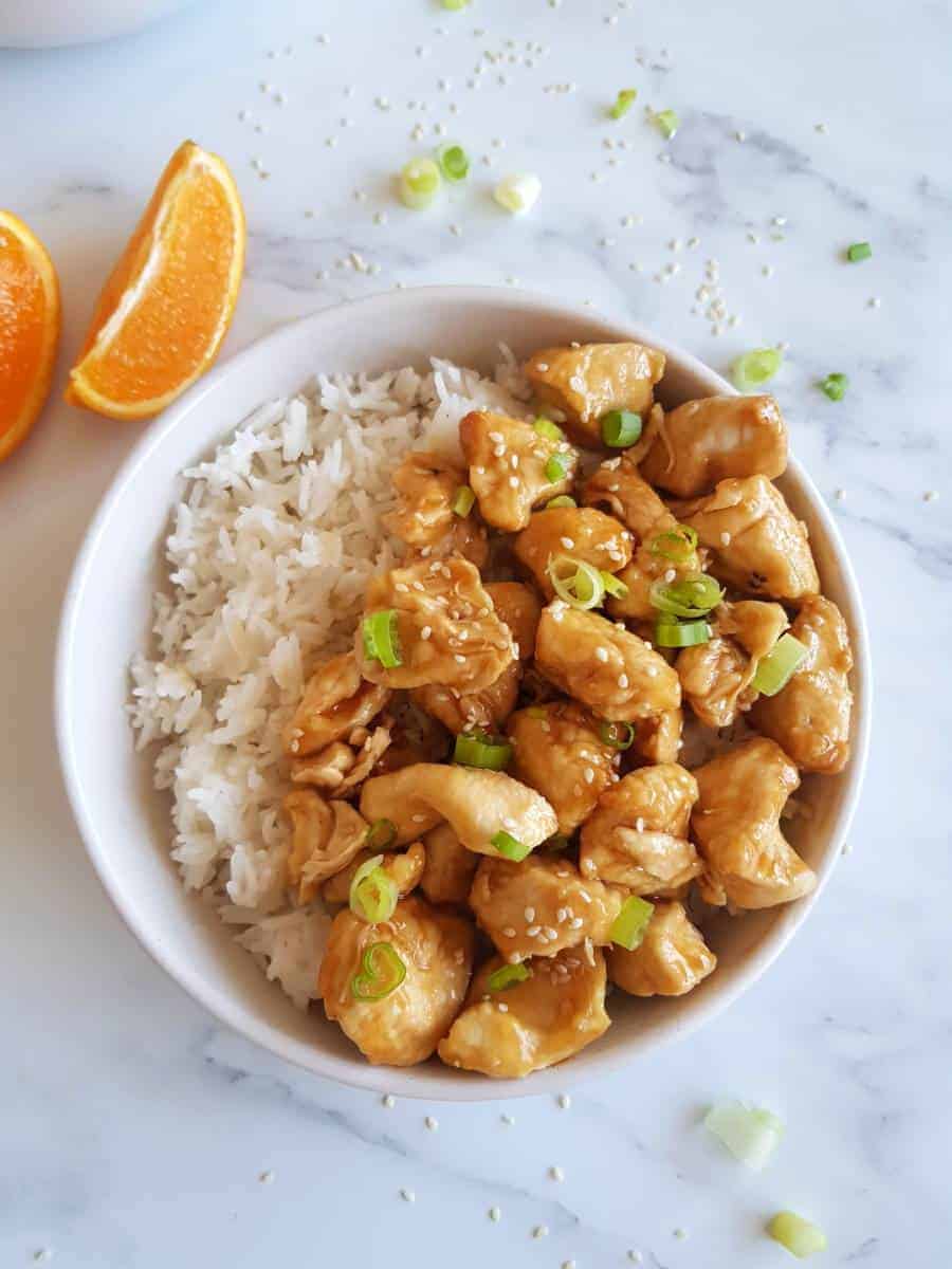 Orange chicken with no sugar.