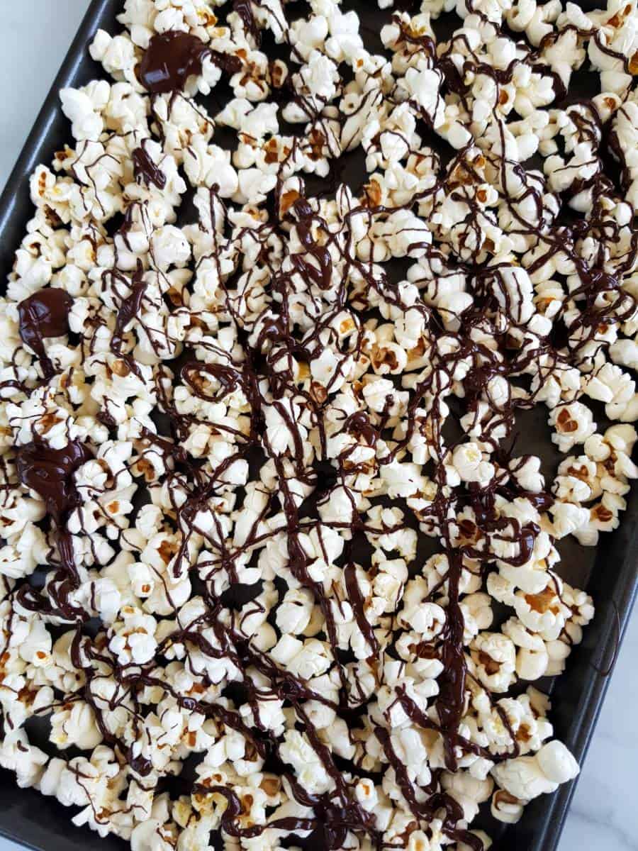 Popcorn with chocolate.