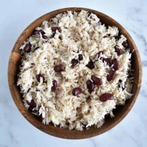 Red beans and coconut rice.