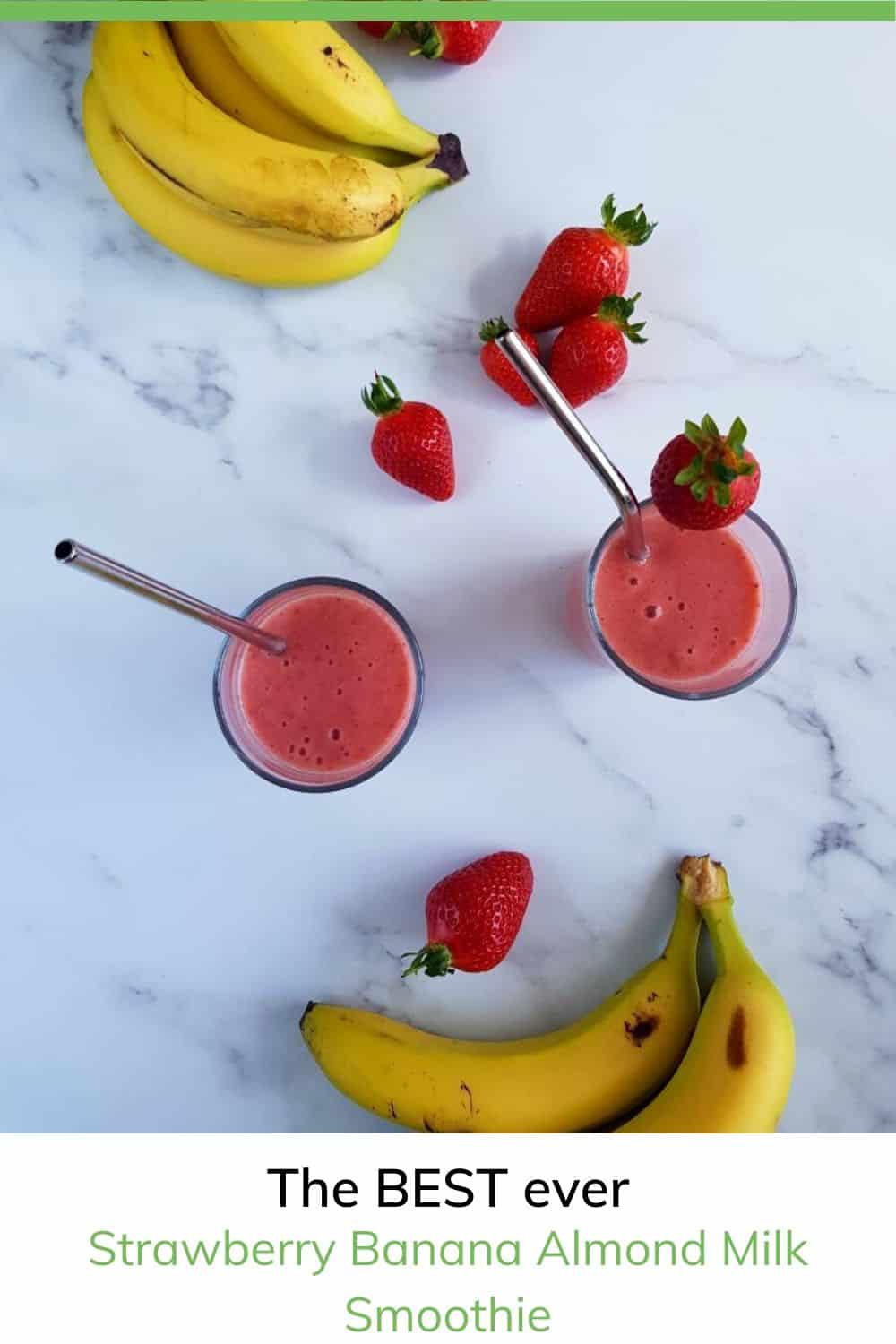 Strawberry Banana Almond Milk Smoothie Hint of Healthy