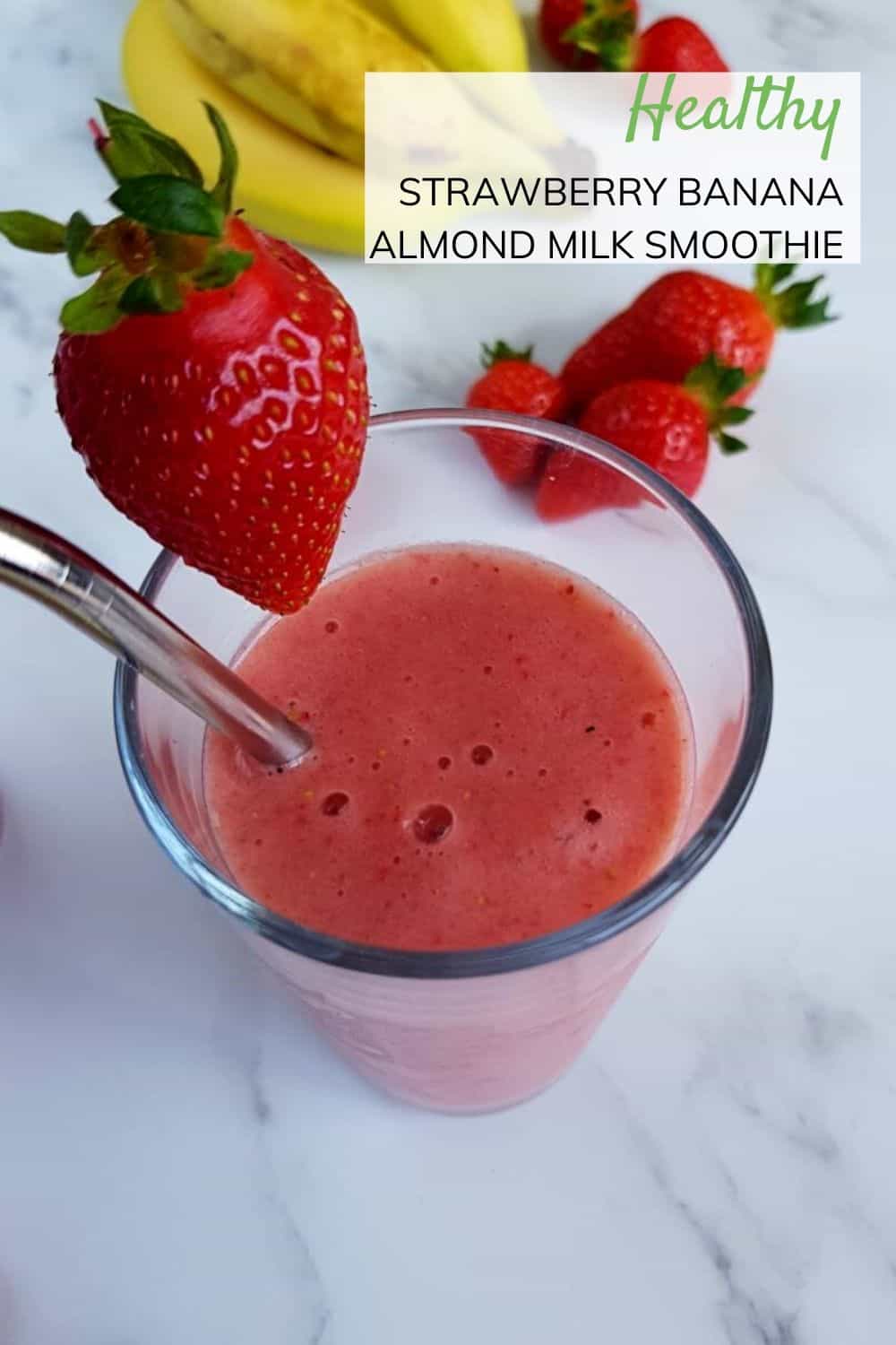 Strawberry Banana Almond Milk Smoothie Hint of Healthy