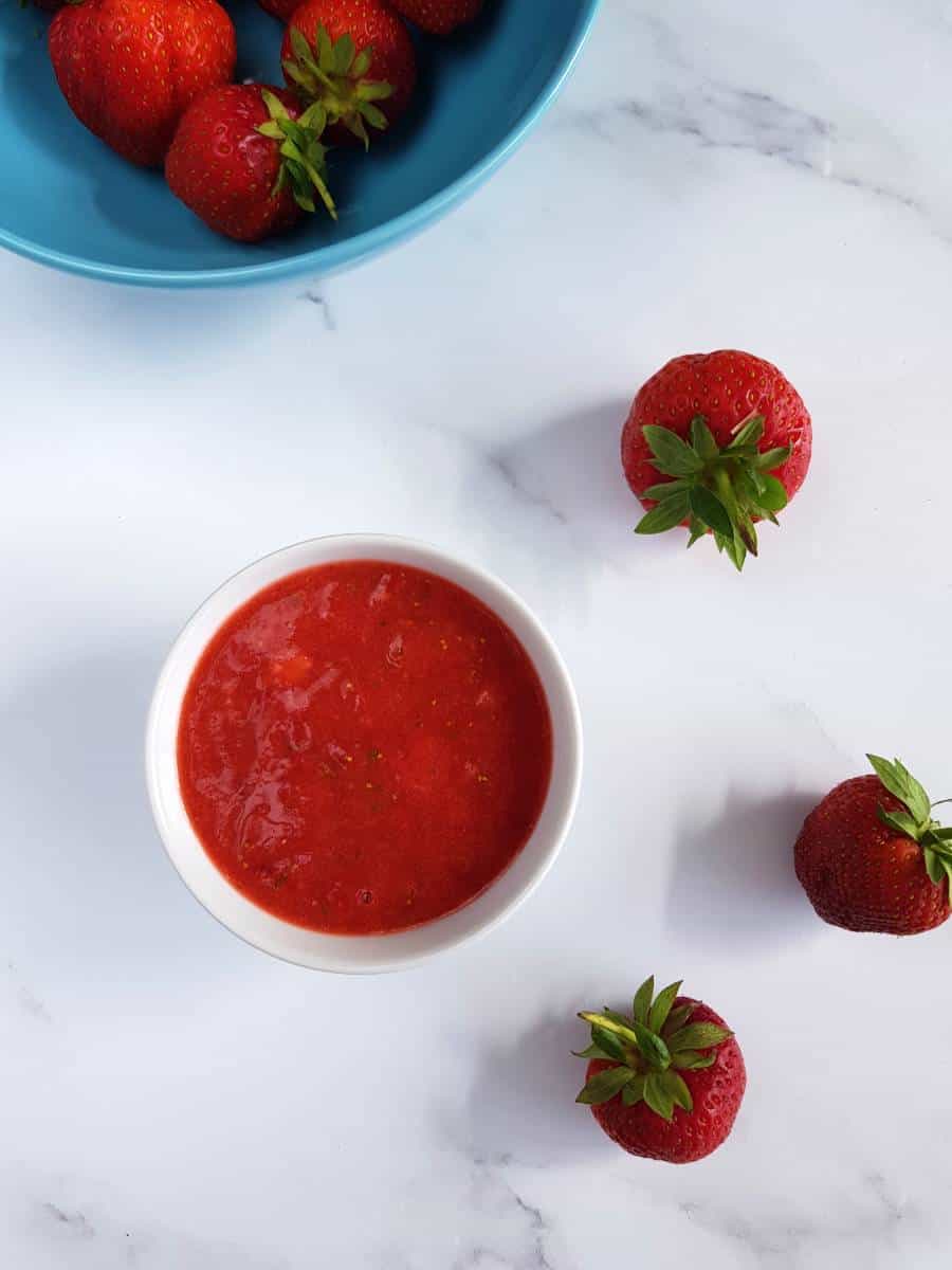 Strawberry and basil sauce.