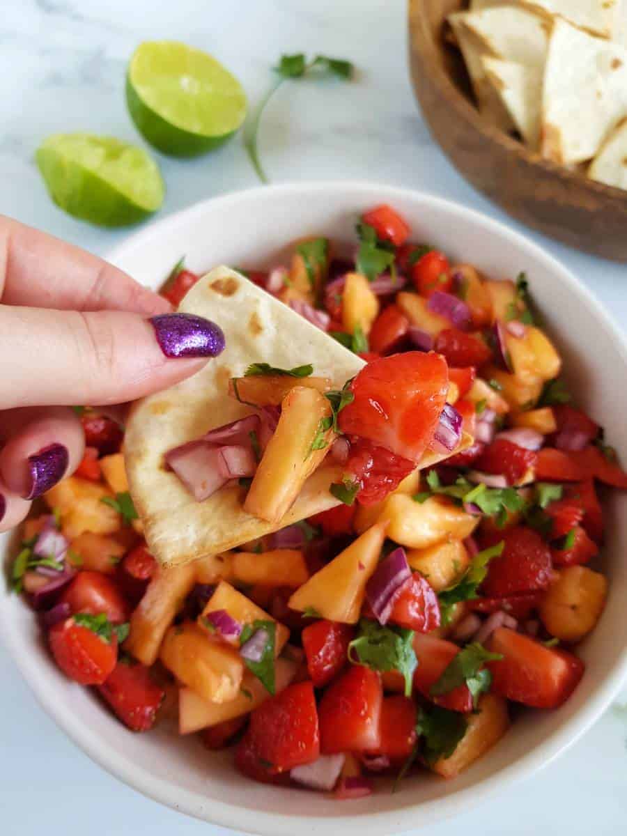 Strawberry and pineapple salad.