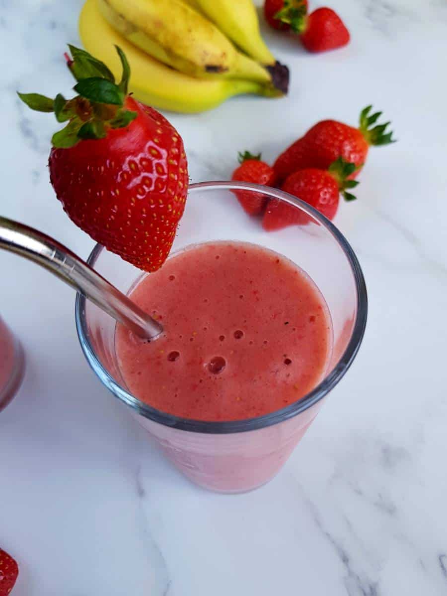 Strawberry banana smoothie.