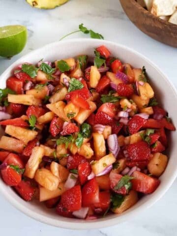 Strawberry pineapple salsa.