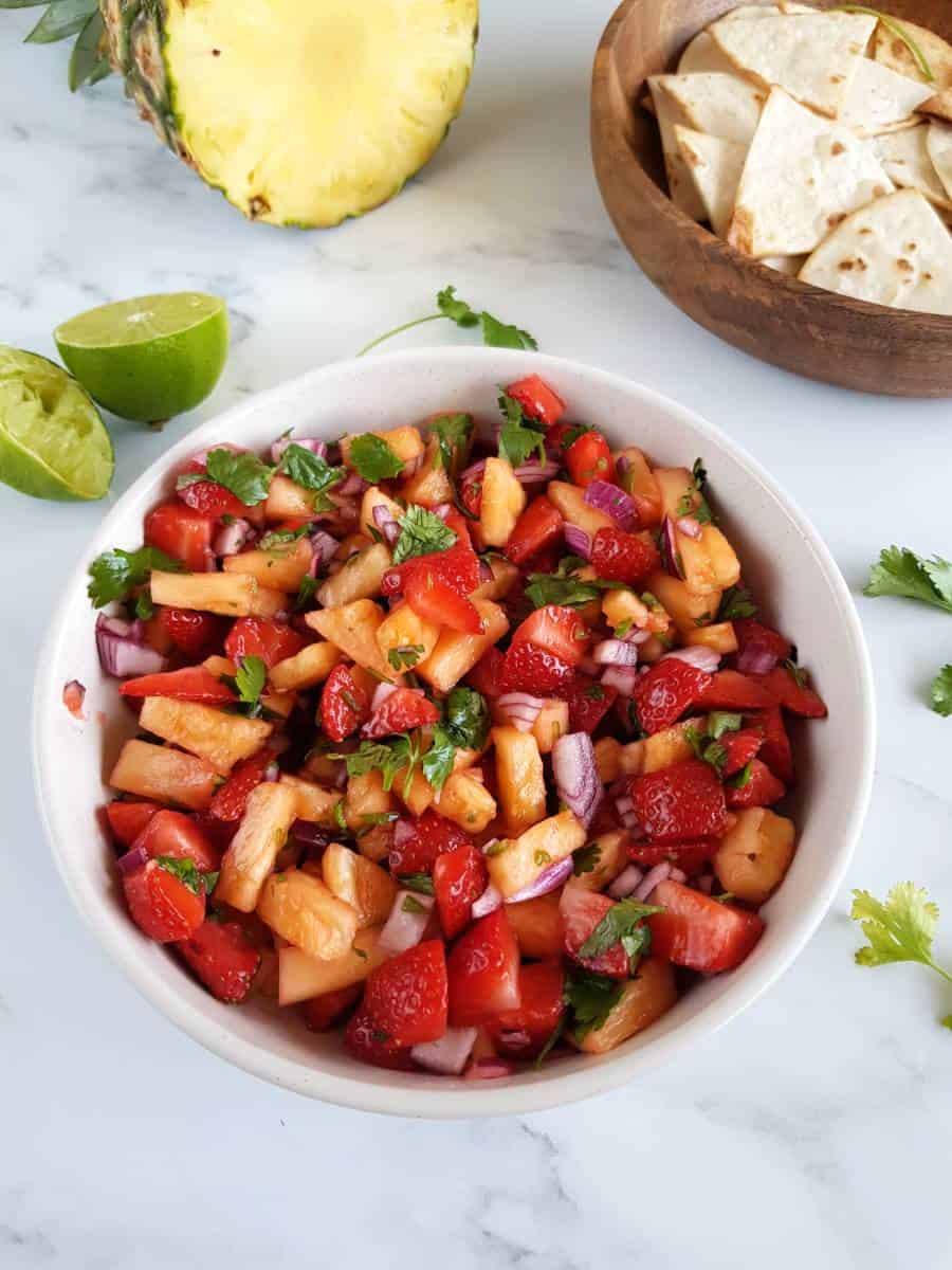 Strawberry pineapple salsa.