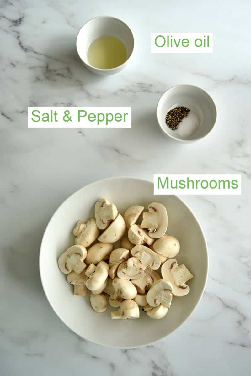 Air fryer mushrooms ingredients.