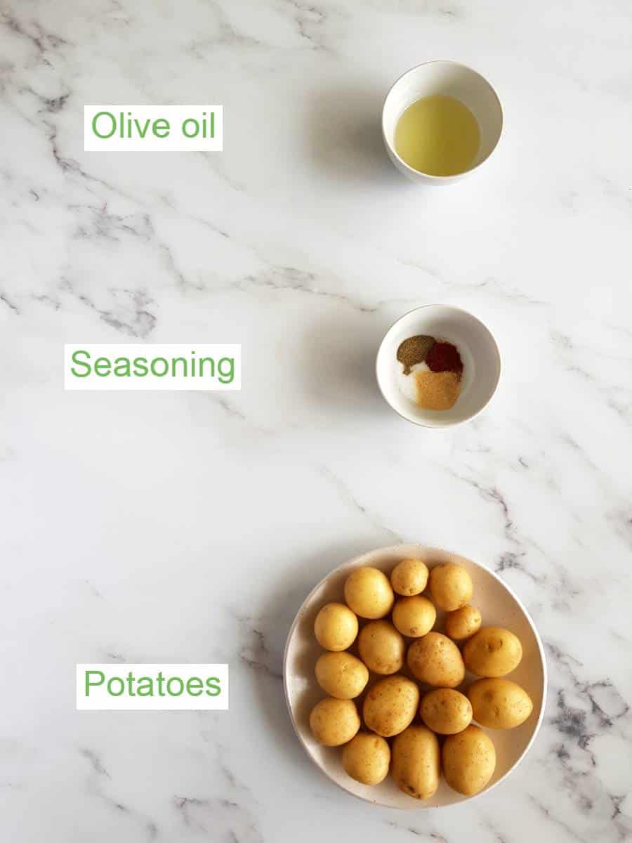 Air fryer potatoes ingredients.