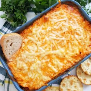 Healthy buffalo chicken dip.