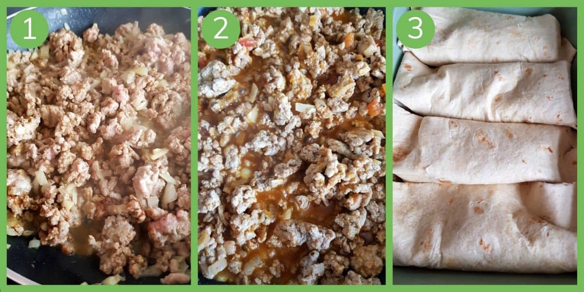 How to make ground turkey enchiladas.