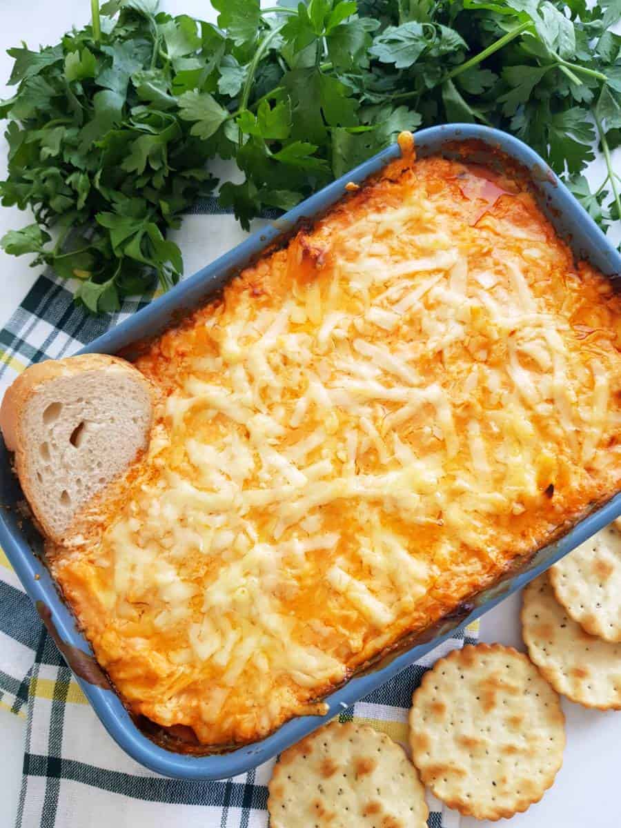 Keto buffalo chicken dip.