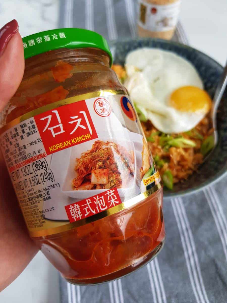 Kimchi in jar.