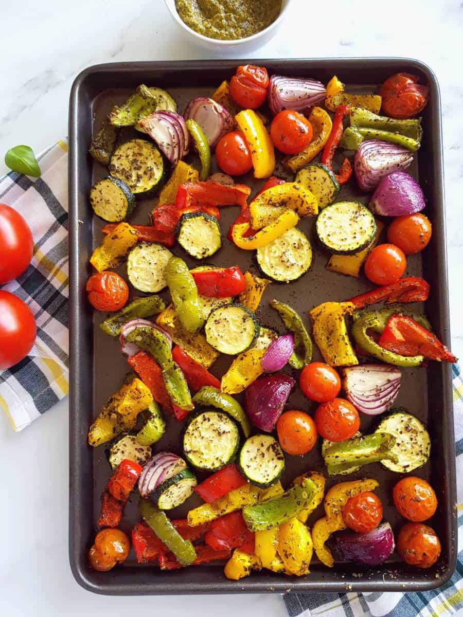 Easy Mediterranean Roast Vegetables - Hint of Healthy