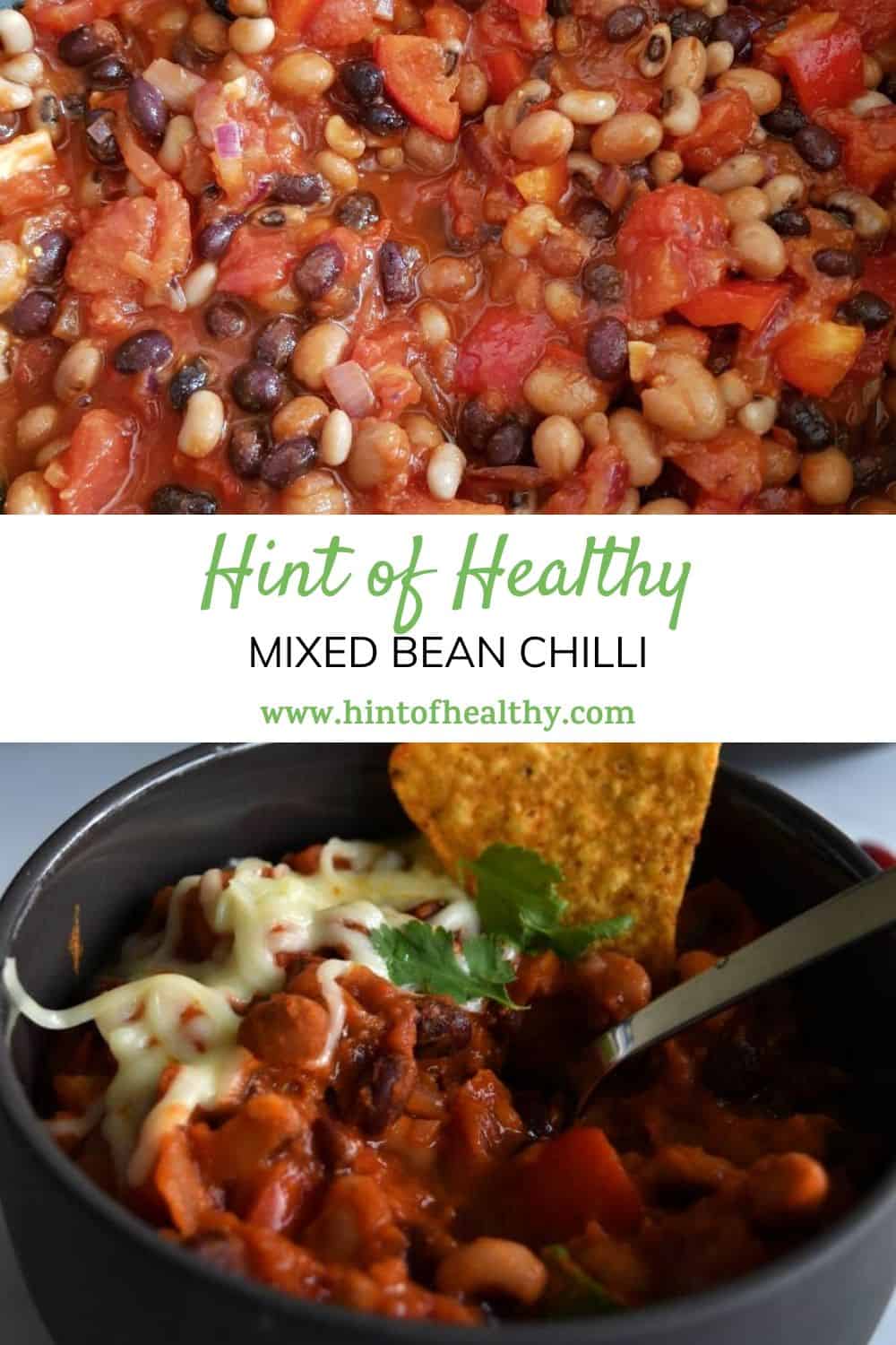 Mixed Bean Chilli {Healthy & Vegan!} Hint of Healthy