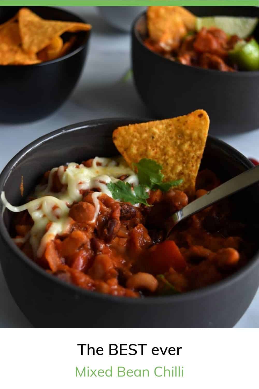 Mixed Bean Chilli {Healthy & Vegan!} Hint of Healthy