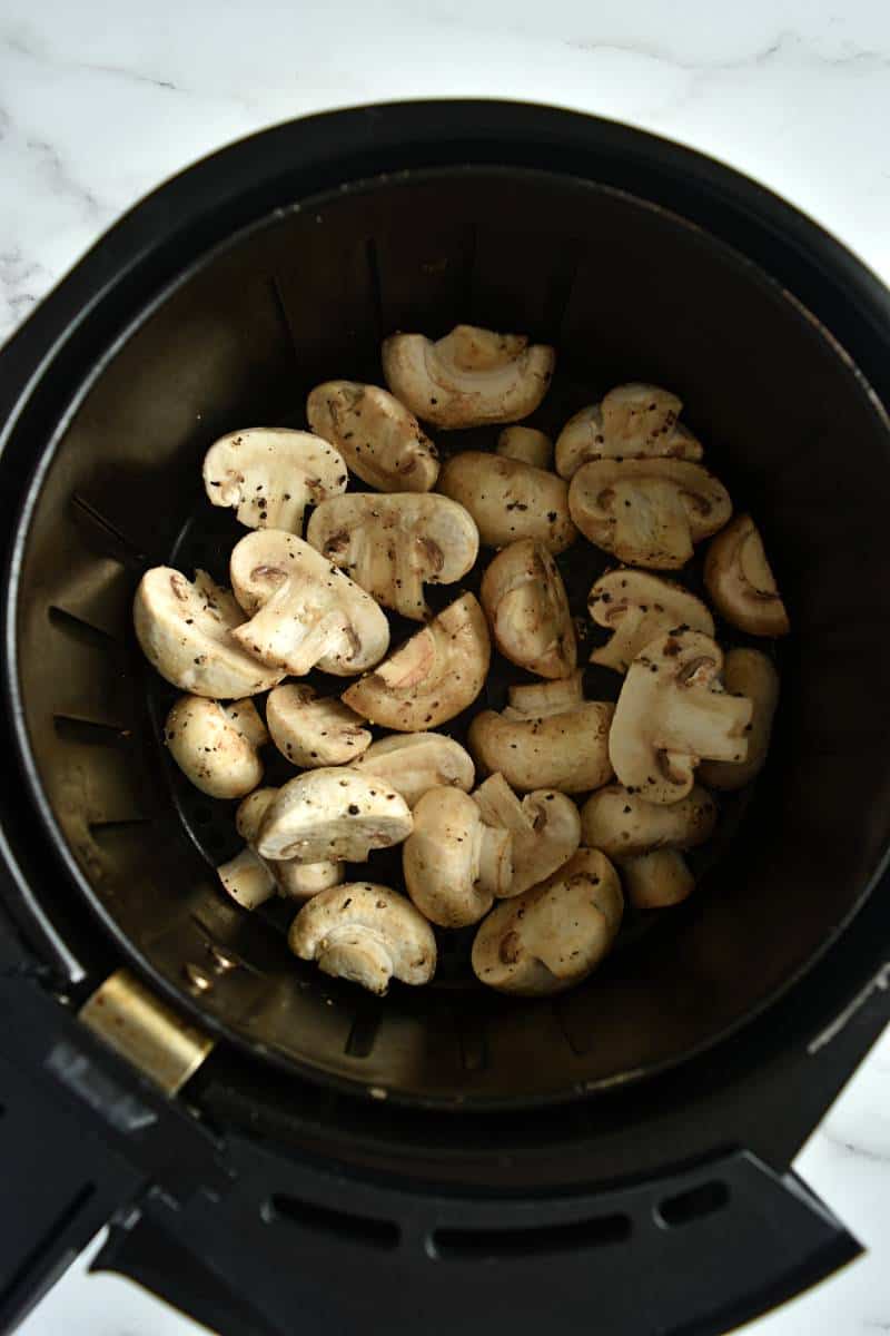 Mushrooms in air fryer.