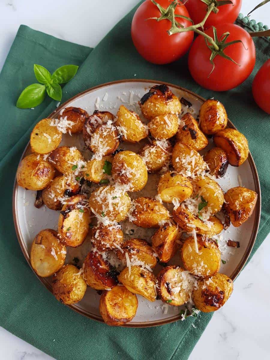 Parmesan and honey potatoes.