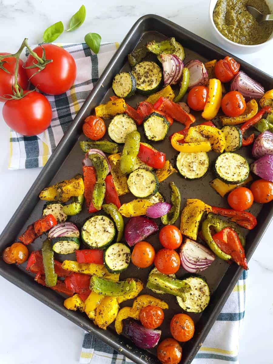 Roasted mixed vegetables.