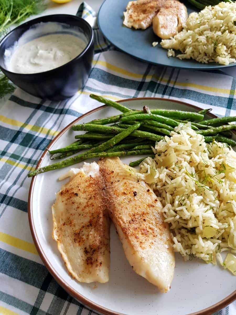 Tilapia in air fryer.