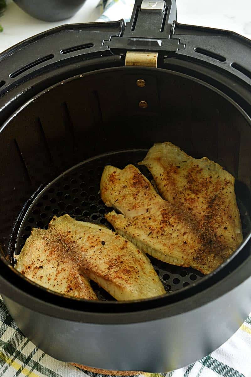 Tilapia in air fryer.