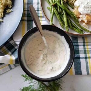 Yogurt dill sauce.