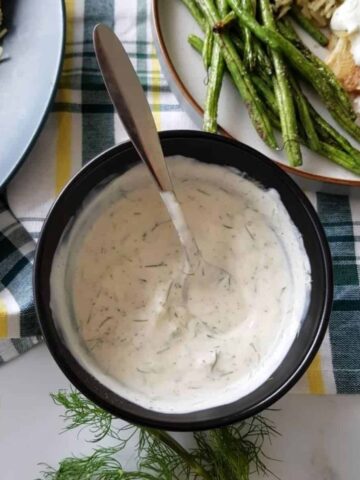 Yogurt dill sauce.