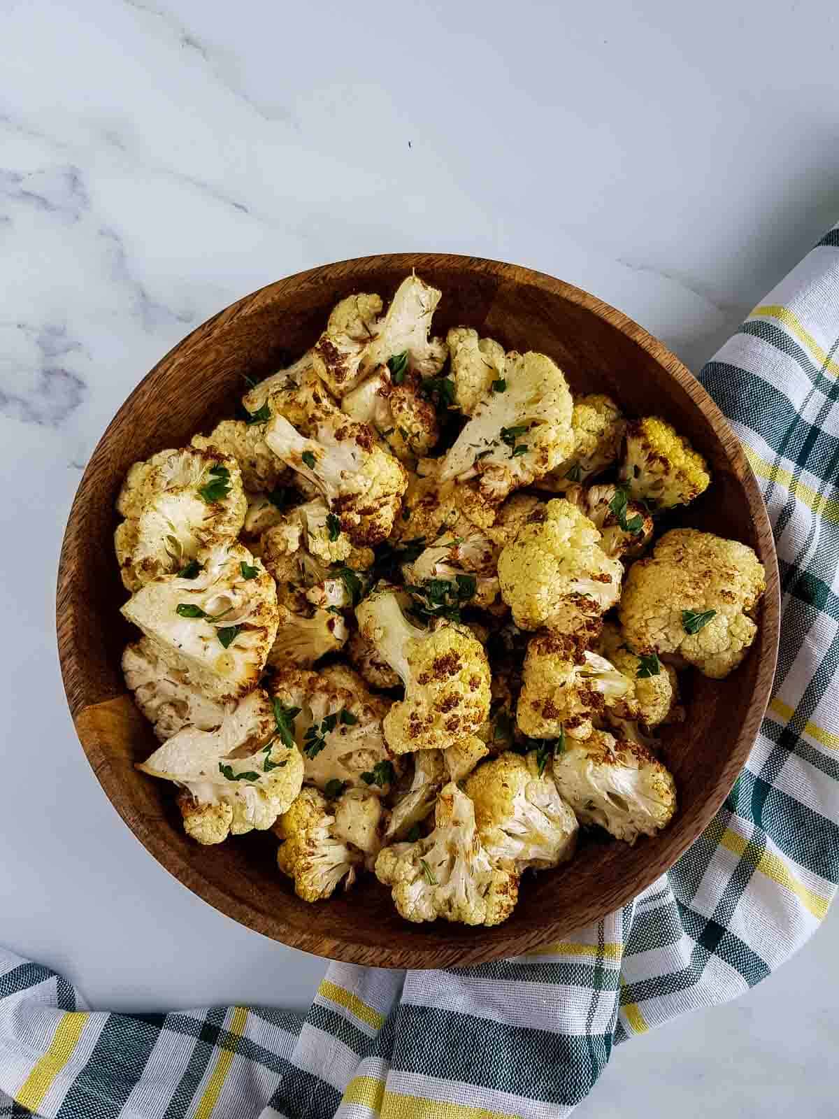 Air fryer roasted cauliflower.