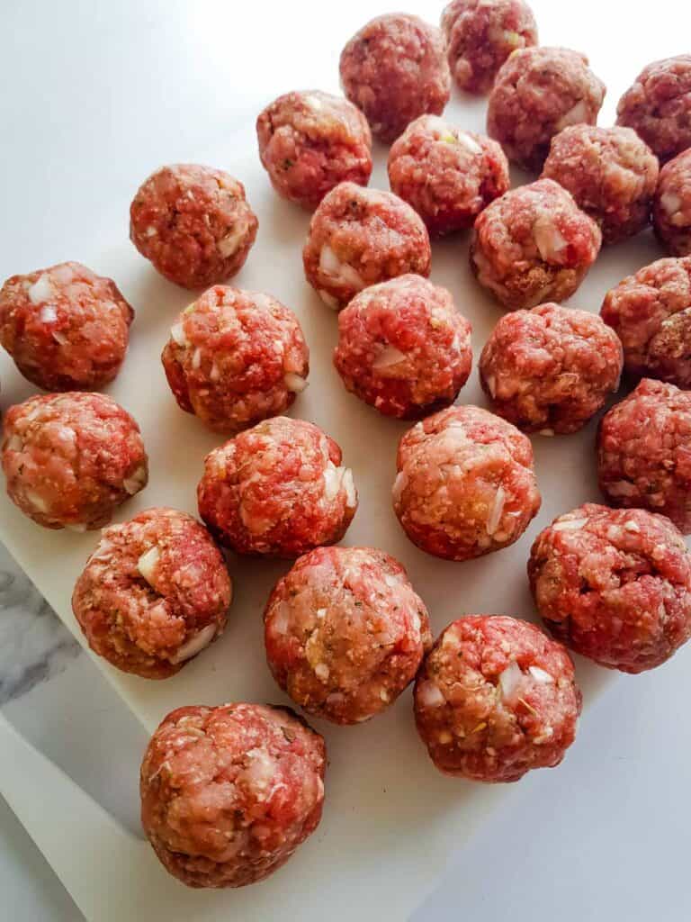 Raw meatballs.