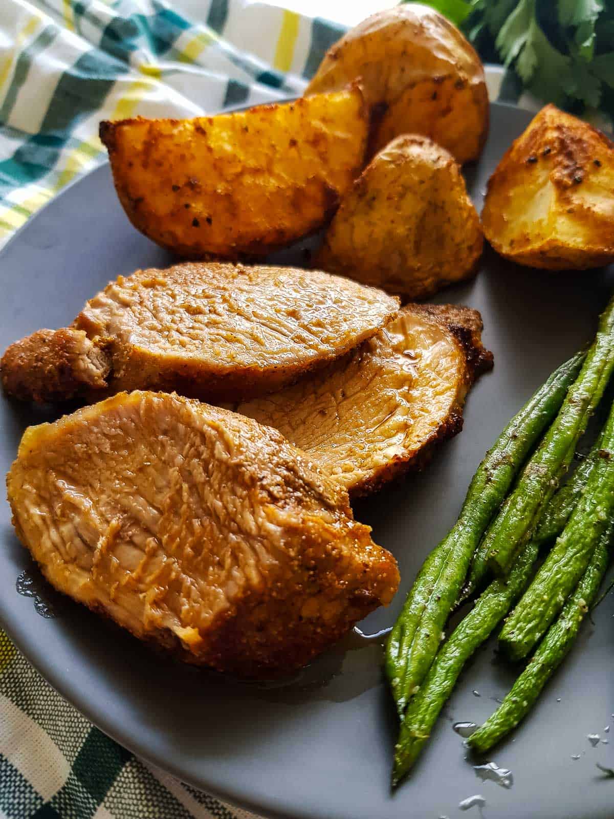 Juicy air fryer pork tenderloin.