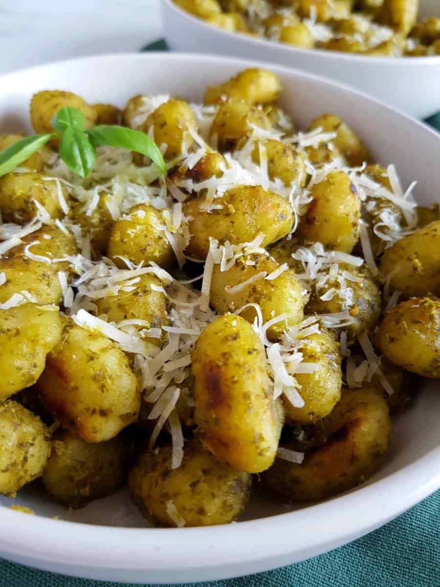 Gnocchi with pesto.