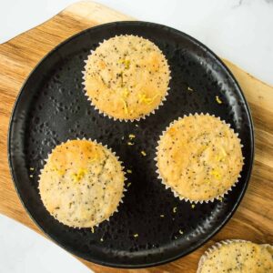 Healthy lemon poppy seed muffins.