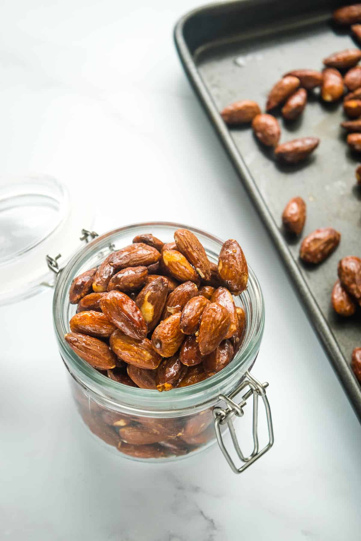 Almonds in a jar.