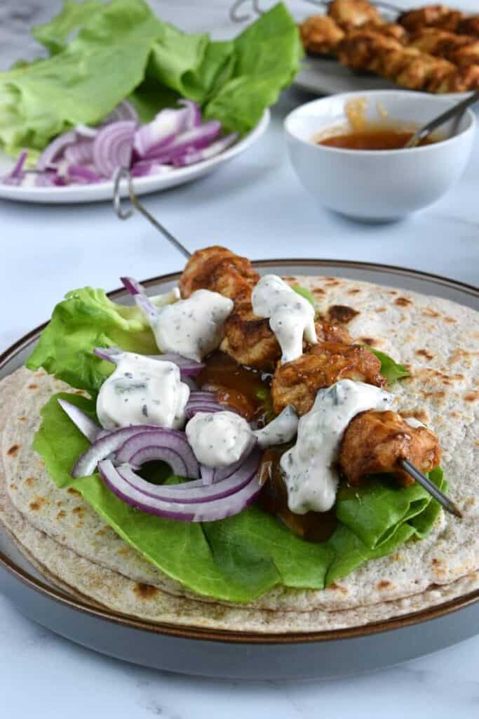 Indian chicken wraps.