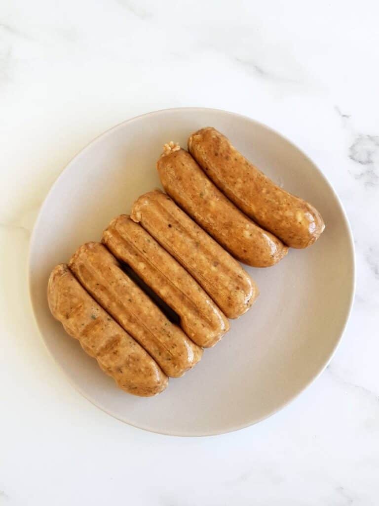 Sausages on a plate.
