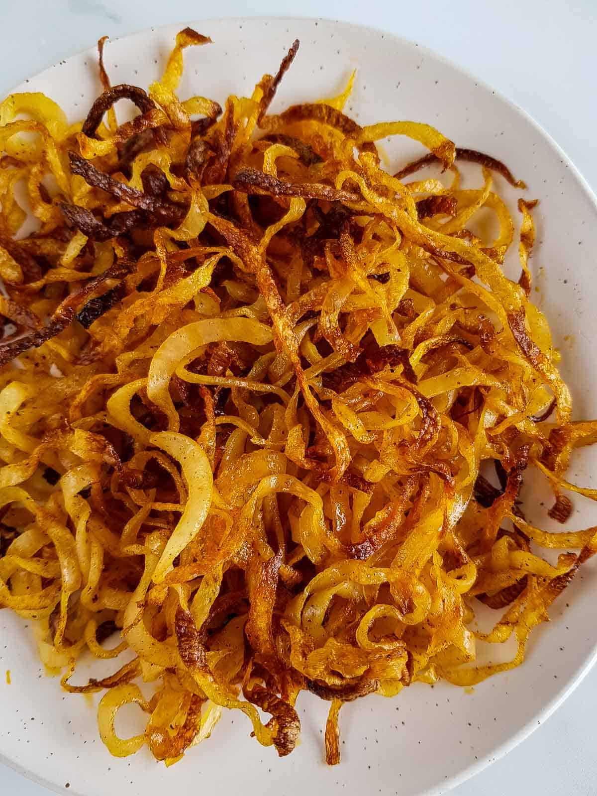 Crispy potato spirals.